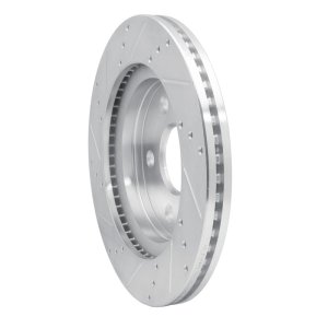 Jeep J8 Brake Rotor (1) - Front Right - R1 Concepts - Drilled & Slotted - Silver - `08-`12